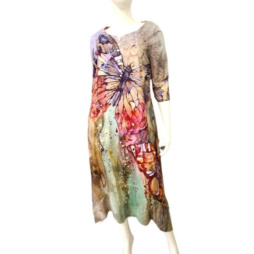 JustFashionNow NEW TAGS Butterfly Print Maxi Dress Medium - Picture 3 of 7